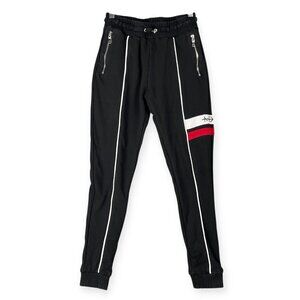 Manière De Voir Joggers Women’s Size 8 Black Zip Pockets Streetwear Grunge Y2K